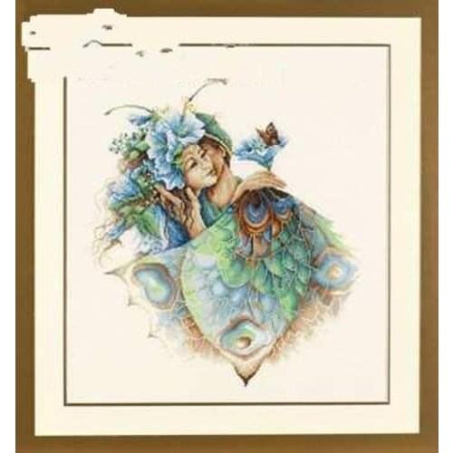 Free delivery Top Quality popular counted cross stitch kit kiss butterfly fairy kiss Lan-23018