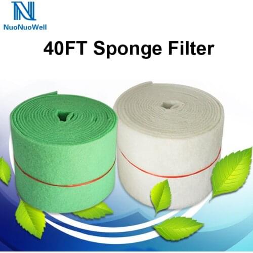 NuoNuoWell 40ft x 30cm Bio Sponge Filter Media Pad White Cut-to-fit Foam Aquarium Fish Pond Reef Tank Media Pad 1cm Thickness