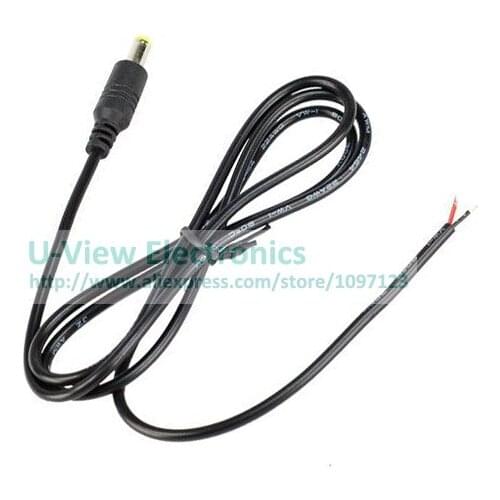 DC 5.5x2.1mm Power Male Plug Connector With Cord Cable For PC CCTV Camera About 1M/Free DHL Shipping/200PCS