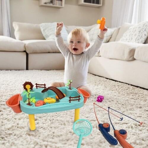 Children Boy Girl Fishing Toy Set Suit Magnetic Play Water Baby Toys Fish Square Hot Gift For Kids Fun Game