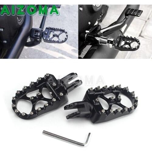 For Harley Softail Slim Heritage Classic Fat Bob/Boy Low Rider 18-21 MX Foot Pegs Motorcycle Wide Fat Footpeg Pedal Footrest Set