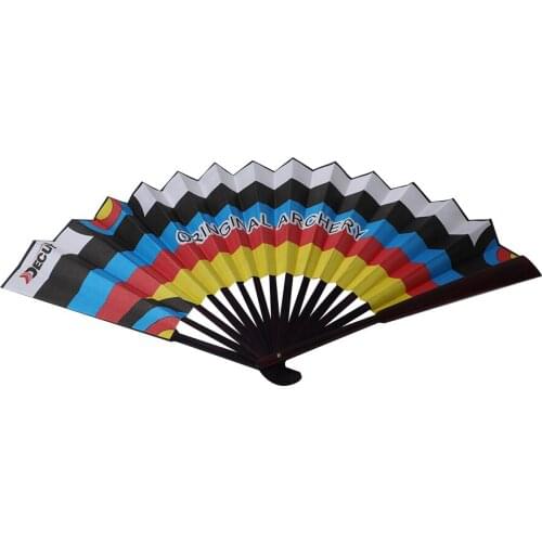 DECUT Silk-like Cloth Folding Fan High Quality Sports Style Hand Fan DECUT Archery Relevant Gift Equipment