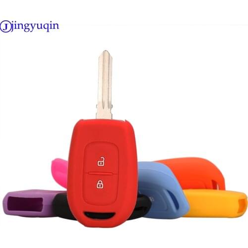 Jingyuqin Remote 2Bs Silicone Key Case Cover For Renault Scenic Master Megane Duster Logan Clio Captur Laguna Fluence 2016 2017