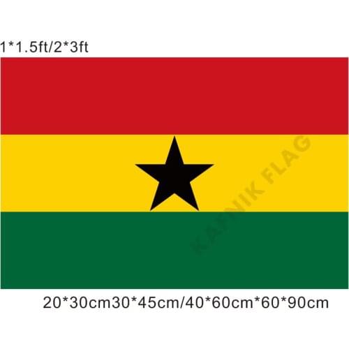 KAFNIK,free shipping 20*30cm/30*45cm/40*60cm/60*90cm small flags Ghana National Flag for Countries World Event Decorative Flags