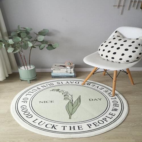 Flower Round Carpet Lamb Cashmere Non-Slip Carpet Sofa Tatami Bedside Floor Mat Rugs Baby Crawling Mat Kids Living Room Bedroom