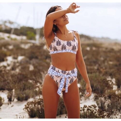 Bikini Swimsuit New 2021 Sexy High Waist Swimsuit Printing Two-piece Suit Bathing Suit