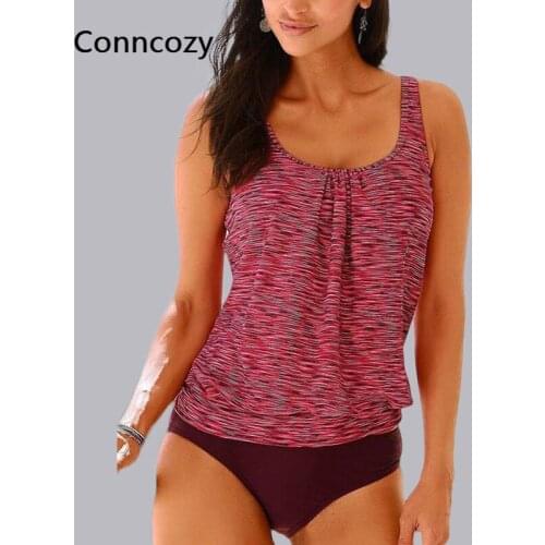 Swimsuit New Striped Print Tankini Sexy Backless Vest Triangle Shorts Swimwear Women Push-up Bathing Suit Summer Beach Bikini