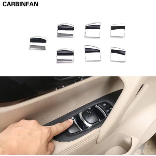ABS Car Window Glass Lift Button Sticker Cover Trim for Nissan X-Trail T32 Qashqai J11 Teana Altima Maxima Rogue Versa C1685