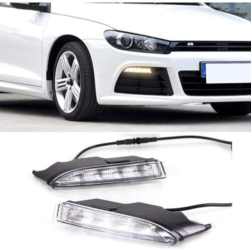 NEW-Car Exact Fit Switchback LED DRL Fog Lights with Turn Signals for Scirocco R 2009-2014