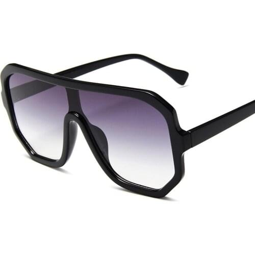 New one-piece PC sunglasses women big frame personality exaggerated sunglasses men travel street shooting driving glasses
