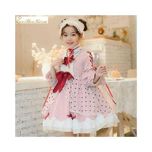 Girls Loli Princess dress sweet lolita costume Children Lolita Full Set Long sleeve Dress Spain Palace princess lolita cosplay