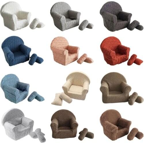 3 Pcs/set Newborn Baby Posing Mini Sofa Arm Chair Pillow Infant Photography Prop 87HD