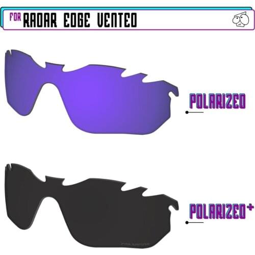 EZReplace Polarized Replacement Lenses for - Oakley Radar Edge Vented Sunglasses - BlackP Plus-PurpleP