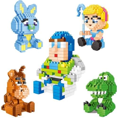 Disney Series Buzz Lightyear Purple Girl Huang Maozi Cartoon Character Model Small Building Block Childrens Toy Gift