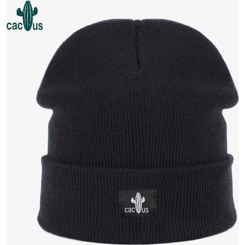 Beanies for Women Solid Woolen Thickened Winter Womens Knit Cap Embroidery Warm Hat Soft Casual Cap Bonnet Skullies Hat