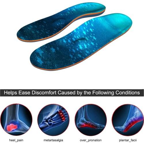 Blue Star iFitna Flatfoot EVA-Orthopedic Fasciitis Arch Support Insoles with Ease Foot Pain Full Length for Sneaker