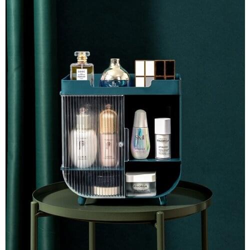 Vertical Cosmetic Plastic Storage Box Household Desktop Dustproof Cosmetics Finishing Rack Skin Care Products Mask Small Cabinet