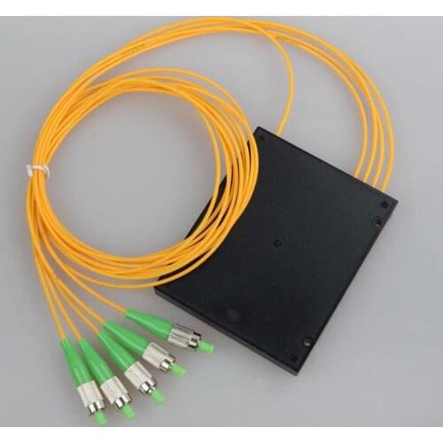 1x4 FC/ APC PLC Fiber optical splitter single mode with FC APC connector FTTH SC 1x4 PLC ABS optic splitter box Free Shipping