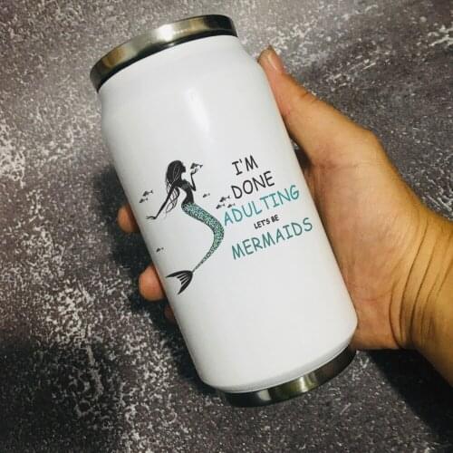 I Am Done Adulting,lets Be Mermaids Girl 18th years Birthday Water Bottle Daughter Birthday Drinking Juice Bottle