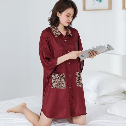 Female Sets Casual Nightwear Home Clothing With Long Sleeve Fashion Underwear Two Pieces Womens Spring Satin Faux Silk Pajamas