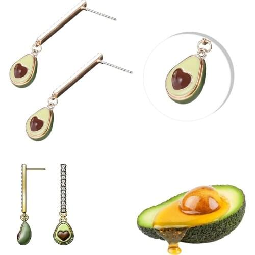 Makersland Avocado Earrings Women Cute Fruit Earring Green Avocado Lovely Earrings For Girls Gifts Kawaii Korean Earrings Femme