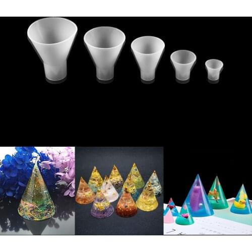 1pcs Cone Crystal Epoxy Stereoscopic silicone Mold DIY Manual Cone Cylinder Cubic Triangular Round Cone Energy Tower Making Mold