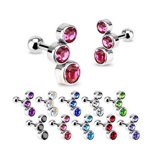 1PC Women Rhinestone Tragus Cartilage Stud Short Barbell Body Piercing Earring Valentines Day Gift Earrings Zirkon крутые вещи
