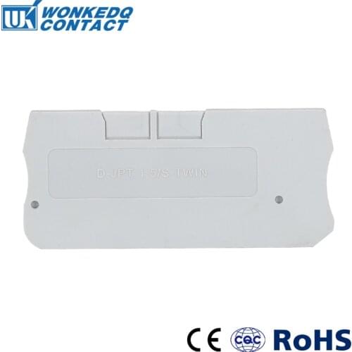 10Pcs D-PT1.5-TW End Plate For PT 1.5-TW Wire Electrical Connector Barrier Din Rail Terminal Block Accessories End Cover