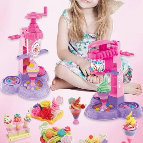 13/16Pcs Ice Cream Machine Clay Mold Tool Set Children Toy Skin Mud Handmade Nontoxic Clay Pretend Play Dough Toys Developmental