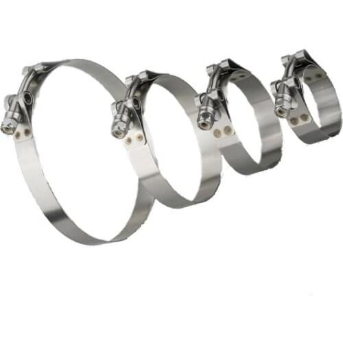 2" 2.25" 2.5" 3" 4'' Inch T Bolt Clamp T Hose Pipe Clamp Stainless Steel T-Bolt Turbo Silcone Hose Clamp 35-103mm T Clamps Clip