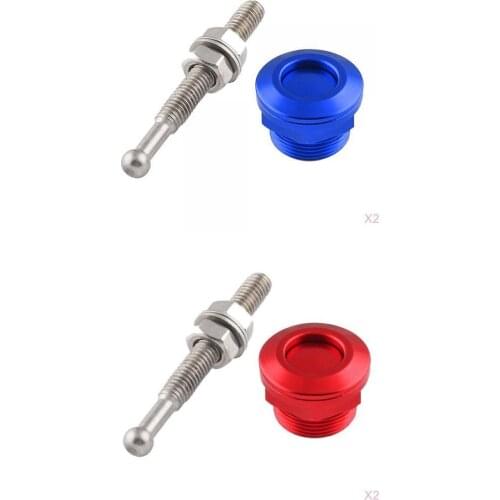 4X 22mm Reliable Push Button Quick Release Bonnet Hood Pins Lock (Blue +Red)