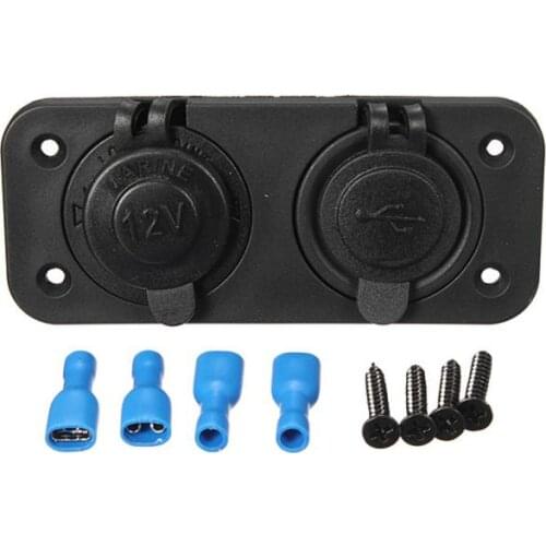 Dual USB Charger Adapter Lightweight Waterproof For Car Motorcycle