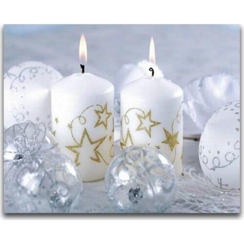 Diamond painting candle icon christmas diy 5d diamond embroidery art full square mosaic painting wall sticker decoration