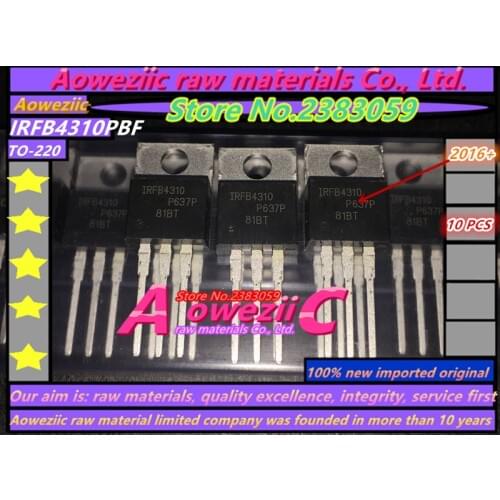 Aoweziic 2016+ 100% new imported original IRFB4310 IRFB4310PBF TO-220 N trench FET 100V 100A