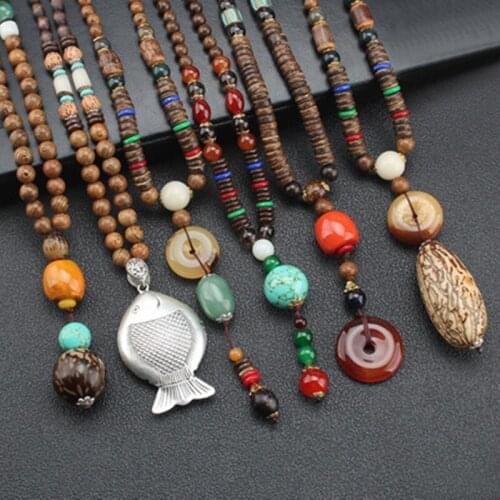 Authentic pure natural Nepal small bodhi multi-circle buddhist beads bracelet national style men and womens sweater chain
