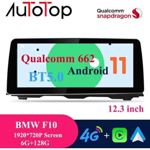 AUTOTOP 12.3'' Android 11 Car Radio 2 Din For BMW 5 Series F10/F11/F18 CIC NBT System Wireless Carplay Auto BT 5.0 Video Player