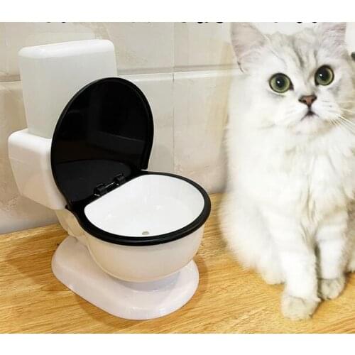 Creative Toilet Style Pet Dog Cat Automatic Food Water Feeder Cat Water Fountain Plastic Water Bottle Feeding Dispenser ZA564