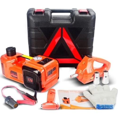 Car Electric Jack Hydraulic Floor 12V DC 5 Ton Air Infatable Car Floor Jack With Impact Wrench And Tire Gauge Air Pump CT06203
