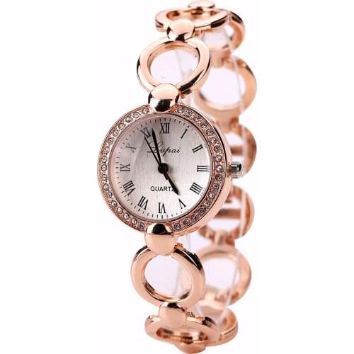 Fashion women watches brand dress quartz watch luxury ladies bracelet wristwatches Exquisite Rhinestone gift clock @F