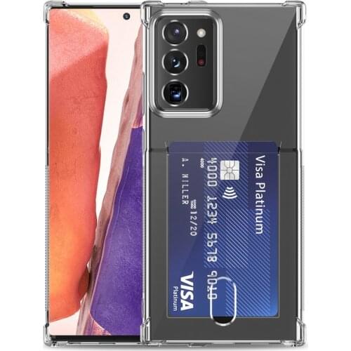 Phone Case For Samsung Galaxy Note 10 Plus A51 A10 A20 A30 A50 A70 Crystal Clear Card Slot Soft Silicone Case Cover
