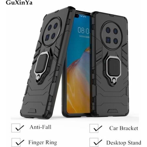Phone Cases For Huawei Mate 40 Back Cover Mate 40 Pro Lite Funda Luxury Armor Magnetic Ring Cover For Huawei Mate 40 Coque