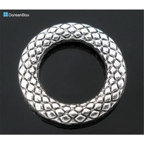 Doreen Box Lovely 50 PCs Silver Color Soldered Closed Jump Rings 14mm Dia.Findings (B03781)