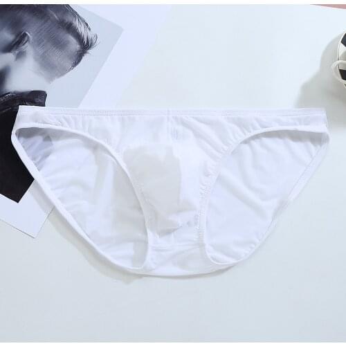 Hot Mens Sexy Ice Silk Skinny Briefs Comfy Breathable Low-Waist Underwear Men Ice Silk Breathable Low-waist Underwear