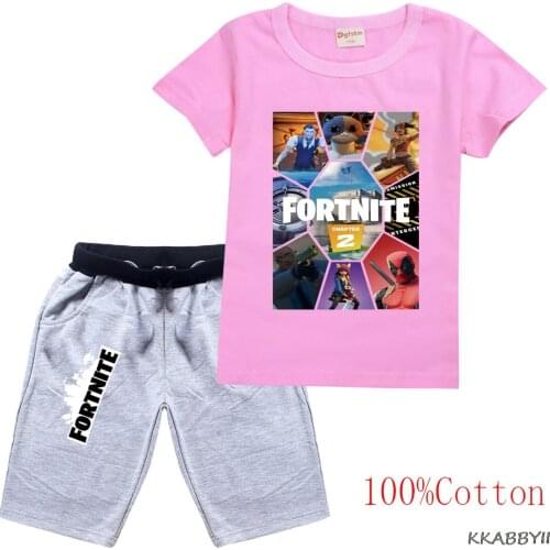 Fortnites Children Clothing Set Toddler Suits Kids Set Fashion Summer Boys Girls Clothes Set Cool T Shirt Outfit