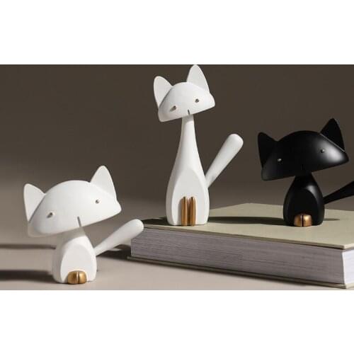 Creative Cat Ornaments Black and White Animals Simple Modern Home Living Room TV Cabinet Bedroom Study Decoration Ornaments