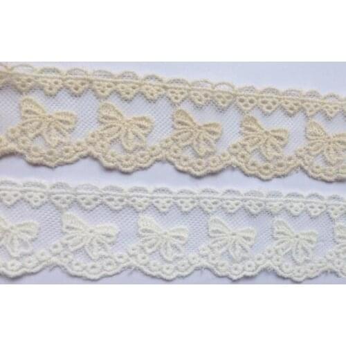 Free Shipping 5Yards/Lot 3.5cm/1.37'' Width,LACE Trimming - Off white Cotton Lace Embroidery Mesh Lace Fabric X428
