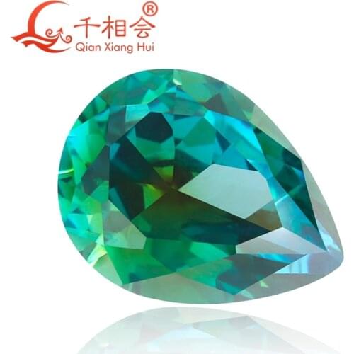 Pear shape diamon d cut cubic zirconia special color one-time forming multi color cz loose stone