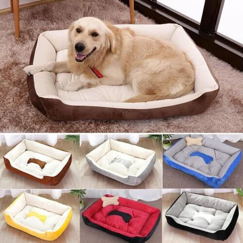 Soft Bone Printed Pet Bed Mat Small Medium Large Dogs Kennel Cat Puppy Winter Warm Plush House Waterproof Cloth Pet Beds