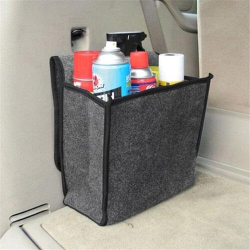 Soft Woolen Felt Car Trunk Organizer Car Storage Box Bag Fireproof Multi-use Foldable Stowing Car Tidying Bag