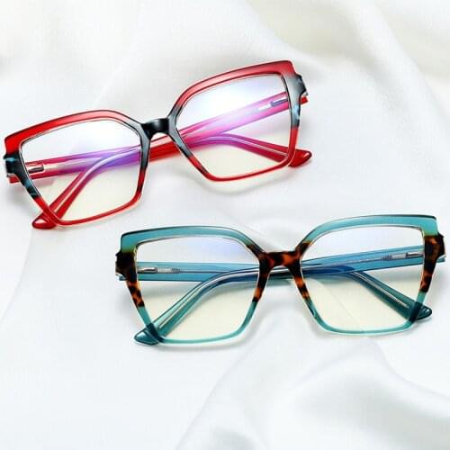 Oversized Square Anti Blue Glasses Frame Women Brand Vintage Transparent Eyeglasses Female Clear Spectacles Oculos Feminino
